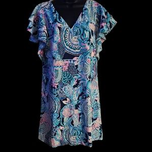 Lilly Pulitzer Blue and Pink Floral Dress